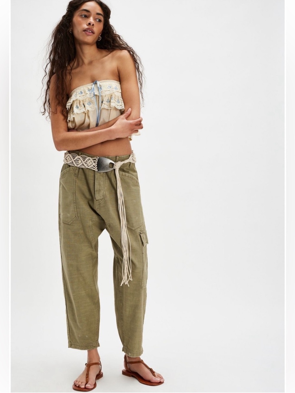 Free People Bay To Breakers Cargo Pants Washed Pine